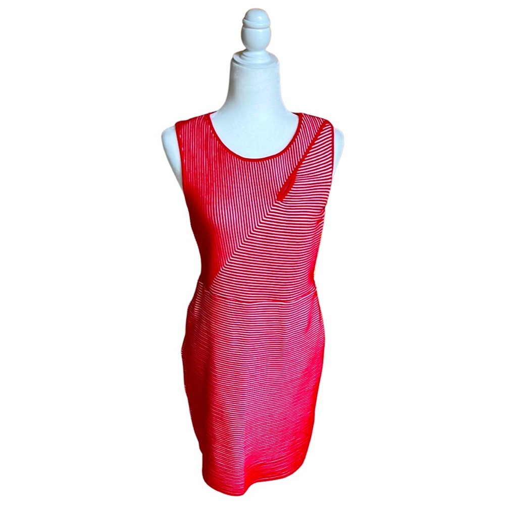 Emporio Armani Red and White Dress. Size 46. (Size 8)